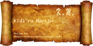 Klára Martin névjegykártya